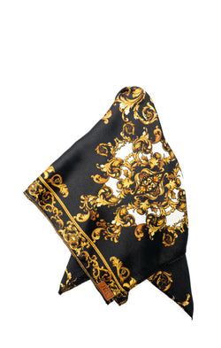 Equestrian Collection - Gold Print Silk Premium Scarf