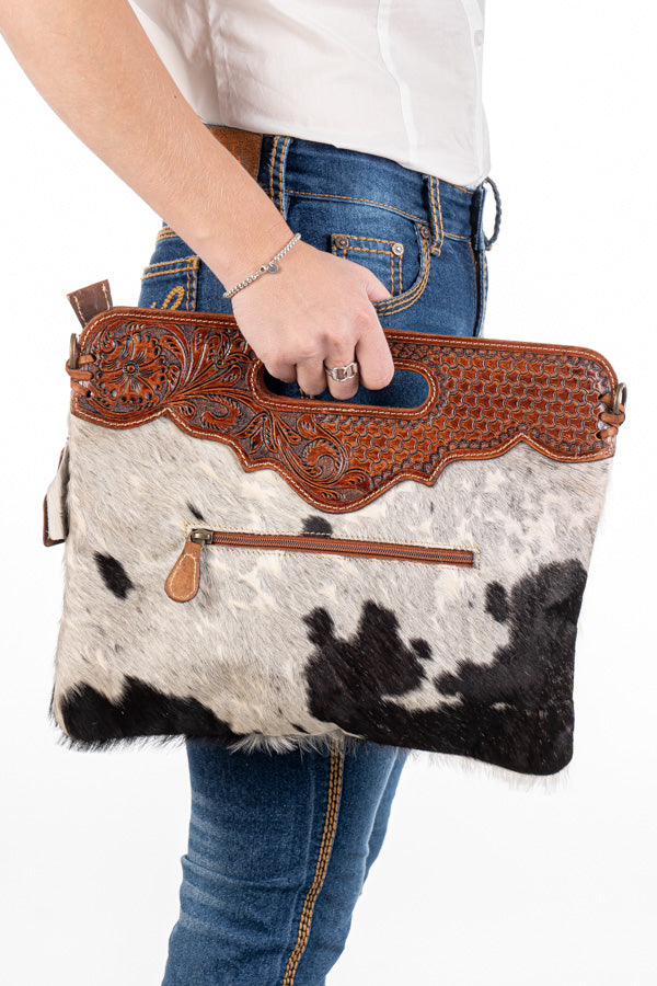 Hide and Tooled Clutch - Large #HTC23