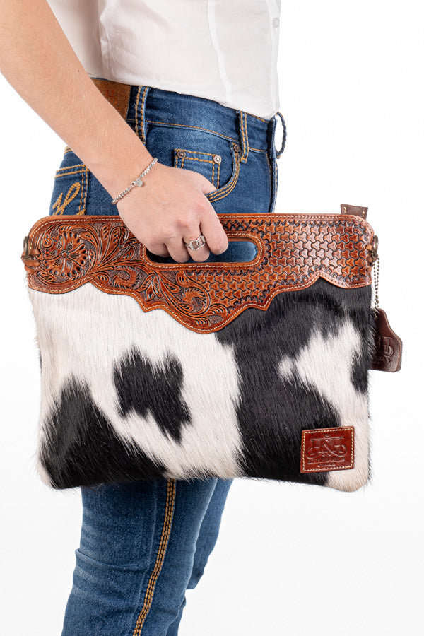 Hide and Tooled Clutch - Large #HTC24