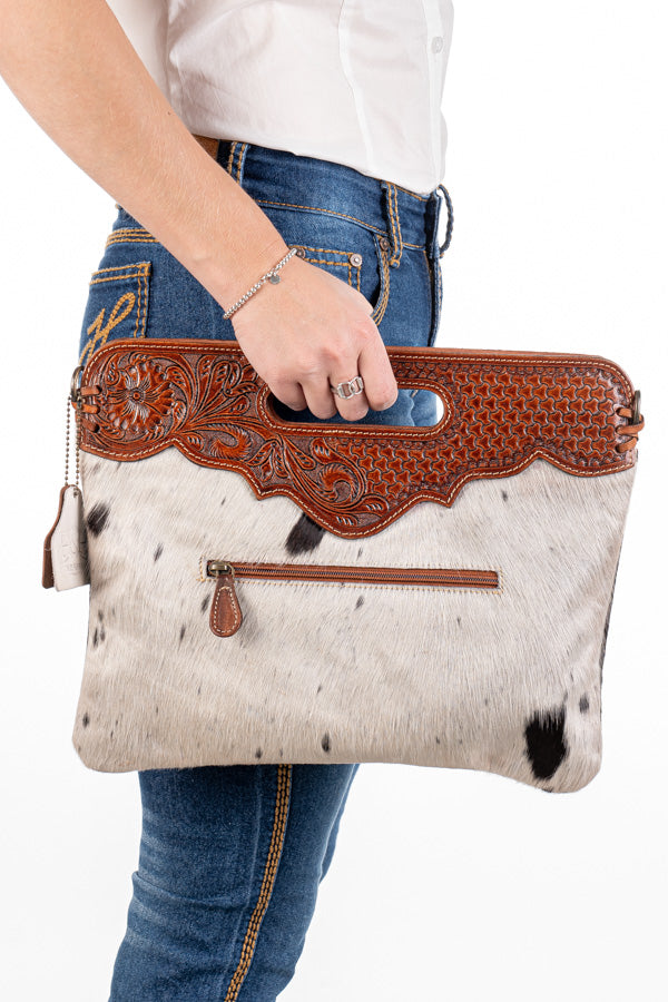 Hide and Tooled Clutch - Large #HTC28