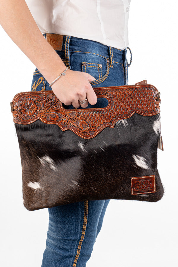 Hide and Tooled Clutch - Large #HTC33