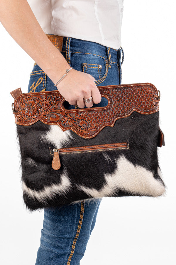 Hide and Tooled Clutch - Large #HTC35
