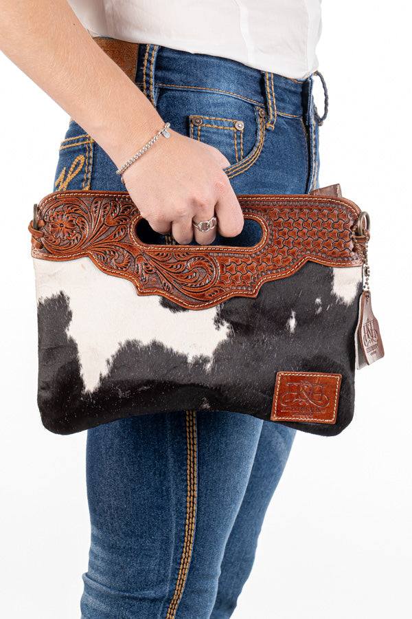 Hide and Tooled Clutch - Mini MHT65