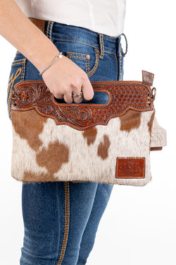 Hide and Tooled Clutch - Mini MHT66