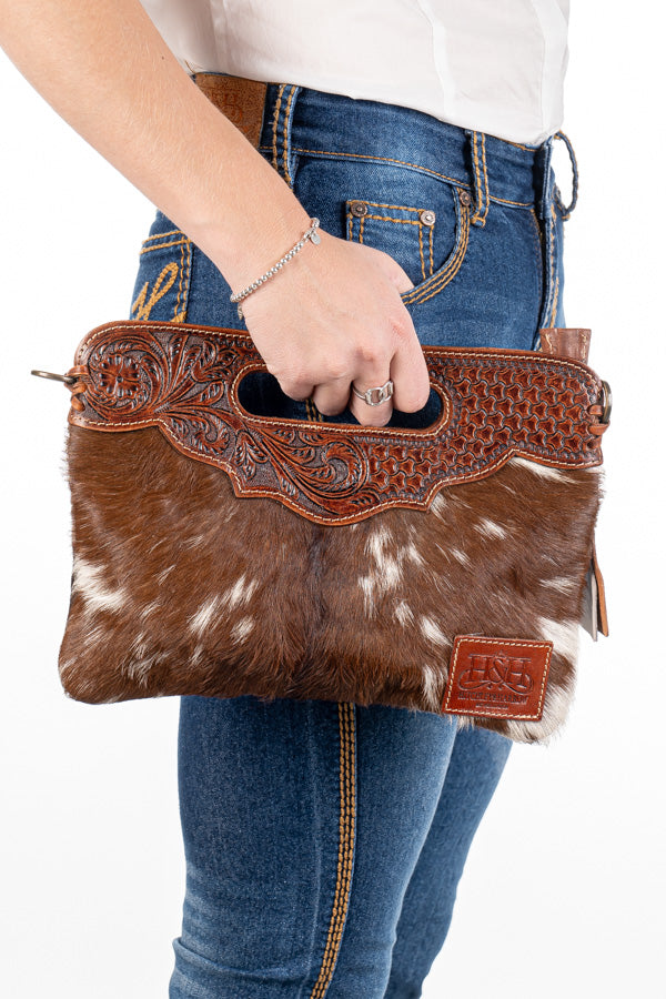 Hide and Tooled Clutch - Mini MHT67