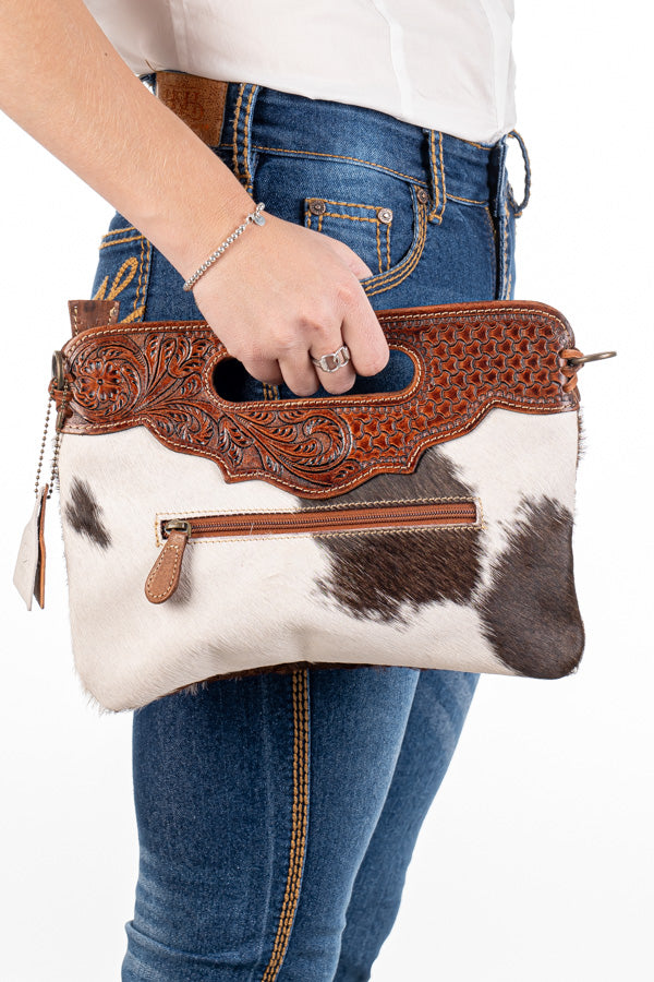 Hide and Tooled Clutch - Mini MHT67