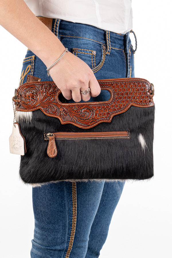 Hide and Tooled Clutch - Mini MHT69