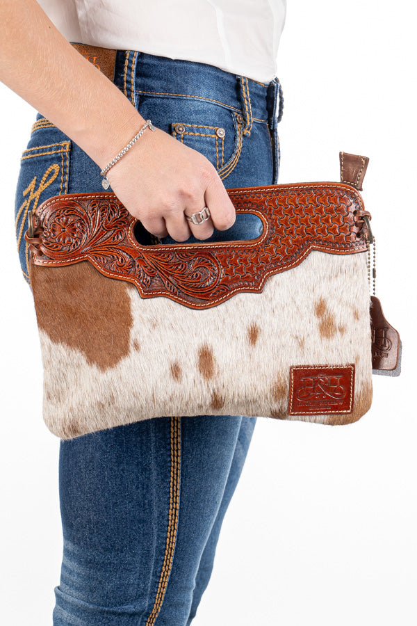 Hide and Tooled Clutch - Mini MHT70