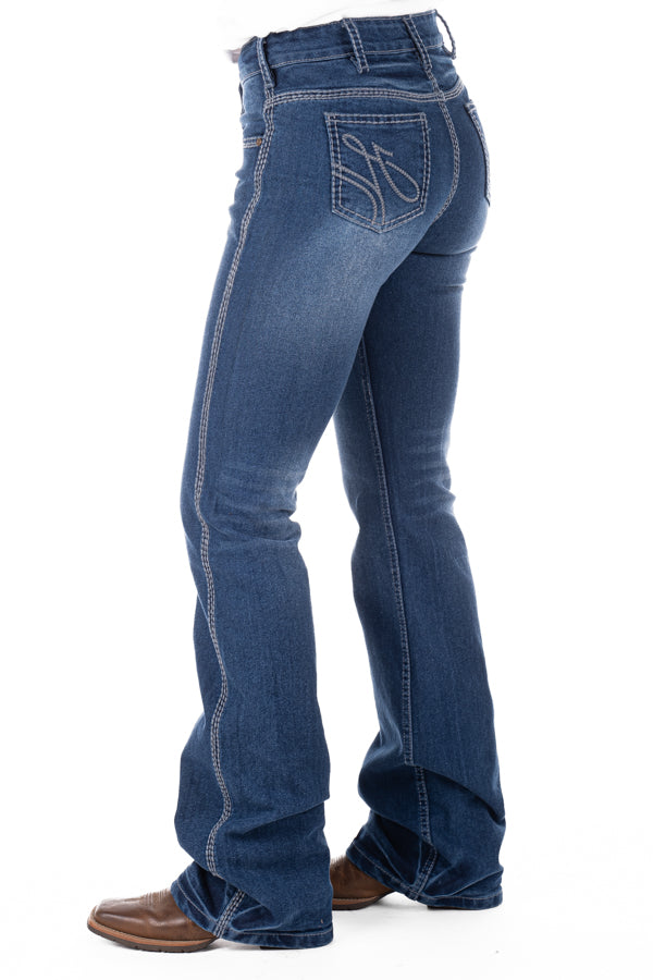 High Rise - SR2143 "Littleton" Grey Stitch Jeans