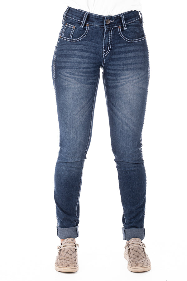 Skinny - SR2168 White Wash Stitch Jeans