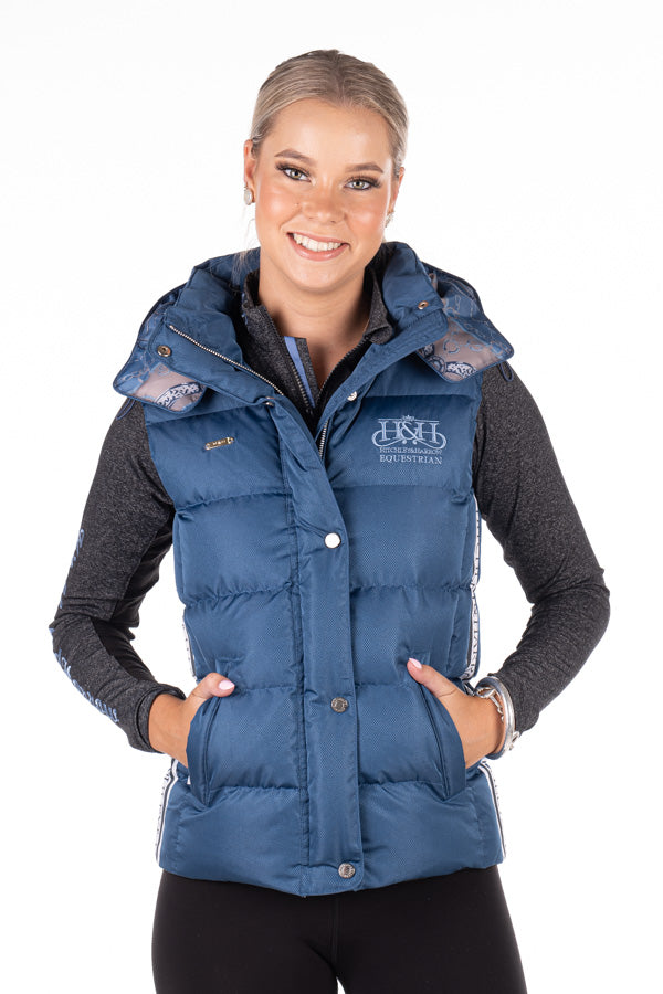 Equestrian Collection - EQ13-2 Petrol Blue Puffer Vest with Grey Detail