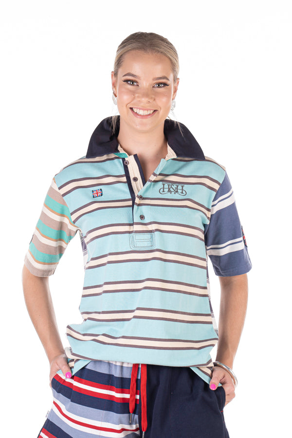 Rugby Collection - RC01-5 Light Blue & Grey Rugby Fit Polo