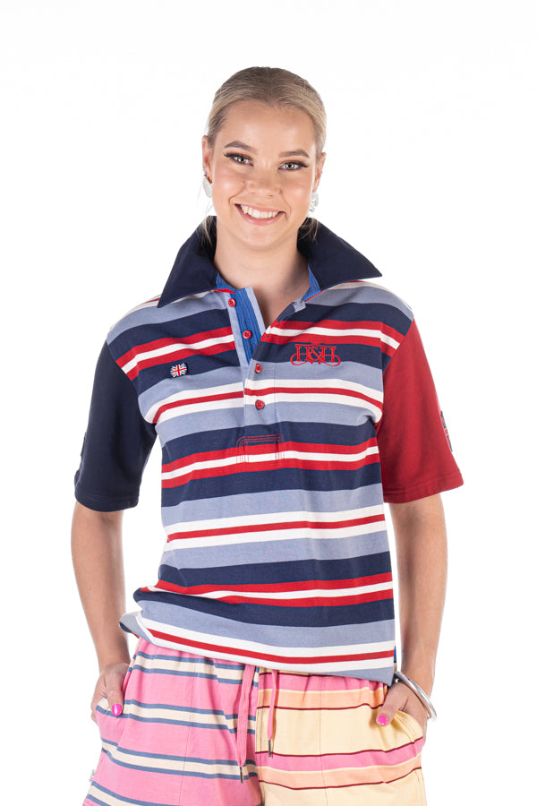 Rugby Collection - RC01-2 Navy & Red Rugby Fit Polo